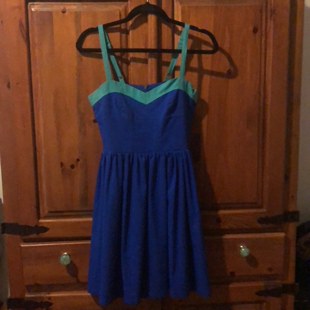 Vintage Havana blue and turquoise cute dress